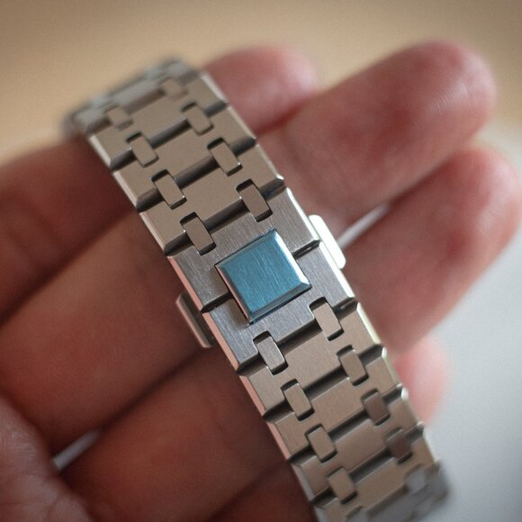 (Brand New) Casio G-Shock GA-2100 Full Mod Stainless Steel with Blue Waffle Face - Picture 14 of 17